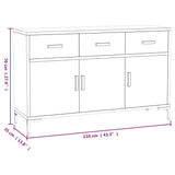 Sideboard Black 110x35x70 cm Solid Pinewood 349920