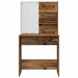 Dressing Table Set with LED Old Wood Engineered Wood 3329183