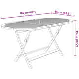 Outdoor Dining Set Brown Solid acacia wood 9 Piece Set Foldable 43378