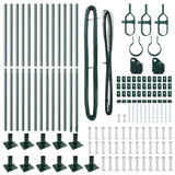Fence Post with Concrete Base 13 pcs Green Powder-Coated Steel 42004291