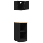 ZNTS Garage Cabinets 2 pcs Black Engineered Wood 3328270