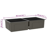 Handmade Kitchen Sink Black Stainless Steel 51523