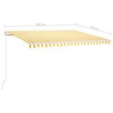 Manual Retractable Awning with LED 400x300 cm Yellow and White 3068903