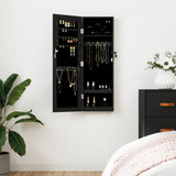 Mirror Jewellery Cabinet Wall Mounted Black 30x8.5x90 cm 353212