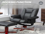 Faux Leather Manual Recliner and Footstool Set - Black T3398P343628