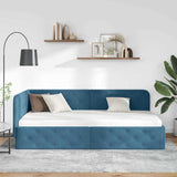 Corner Bed Frame with Headboard Blue 90 x 200 cm Velvet 42016532