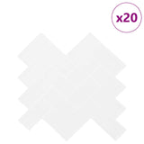 Herringbone Tile 20 pcs White 30 x 30 cm Polyurethane and PET 42021279