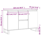 ZNTS Sideboard White 104x35x70 cm Engineered Wood 827212