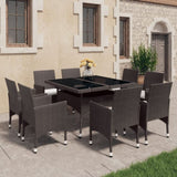 Garden Dining Set Brown with cream cushions 3095895