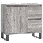 ZNTS 3 Piece Bathroom Furniture Set Grey Sonoma Engineered Wood 3190235
