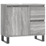 ZNTS 3 Piece Bathroom Furniture Set Grey Sonoma Engineered Wood 3190235