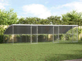 Dog Kennel 3 pcs Silver 6 x 2 x 2 m Galvanised steel 3368326