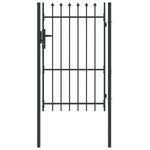 Fence Gate Grey 100 x 150 cm Powder coated steel 42008881