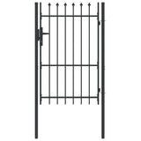 Fence Gate BOXTEL 103 x 200 cm Powder-Coated Steel Grey 42008881