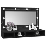 Mirror Cabinet with LED Black 90x31.5x62 cm 833488