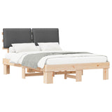 Bed Frame with Upholstered Headboard Dark Grey 140 x 190 cm 877285