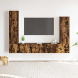 4 Piece TV Cabinet Set Smoked Oak Engineered Wood 3114635