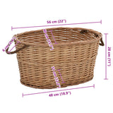 Firewood Basket with Carrying Handles 58x42x29 cm Natural Willow 286982