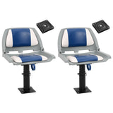 Boat Seats 2 pcs with Pedestal Height Adjustable 360&deg Rotatable 3294956