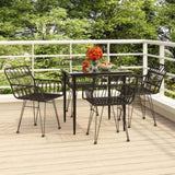 Garden Dining Set Black Poly Rattan Standard Durable 3157853