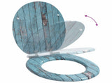 Soft-Close Toilet Seat Blue 44 x 38 cm MDF board 42027180