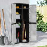 Outdoor Storage Cabinet Grey and Black 65x37x165 cm PP 364200