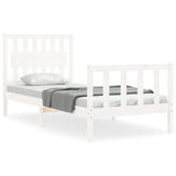 Bed Frame without Mattress White 90x200 cm Solid Wood Pine 3192412