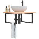 Shelf Brackets for Washbasin 2 pcs Black Rectangular Steel 4007274