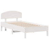 Bed Frame without Mattress White 90x190 cm Single Solid Wood Pine 3207238