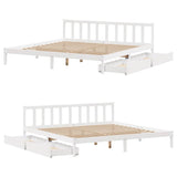 Bed Frame without Mattress White 200x200 cm Solid Wood Pine 3301484