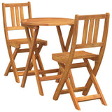 Bistro Set Folding 3 pcs Oil Natural Solid Acacia Wood 4105512