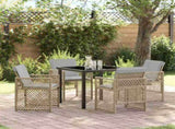 Garden Dining Set 5 pcs Beige Poly Rattan 3380641
