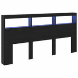 Headboard Black Oak 200 x 17 x 102 cm Engineered Wood 886255