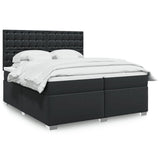 Box Spring Bed with Mattress Black 200x200 cm Faux Leather 3290736