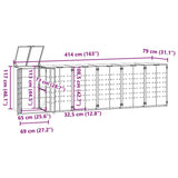 Wheelie Bin Storage for 6 Bins Black 414x79x117 cm Steel 3279981