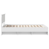 Bed Frame with Headboard White 137 x 203 cm Engineered Wood 3408858