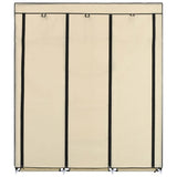 Wardrobe with Compartments and Rods Cream 150x45x175 cm Fabric 282455