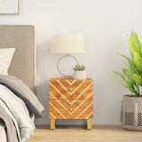 Bedside Cabinet Brown and Black Solid Wood Mango 356781