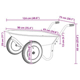 Wheelbarrow Silver and Black 124 x 73 x 65 cm Steel 42007974
