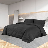Duvet Cover Set Black 200x220 cm Cotton 136121