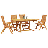 Garden Dining Set Folding 5 pcs Brown Solid Acacia Wood 3375714