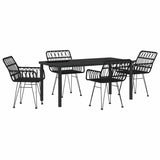 Garden Dining Set 5 pcs Black Powder-Coated Steel 3379187