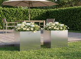 Garden Planter 2 pcs Silver 40 x 30 x 40 cm Stainless Steel 8005479