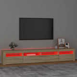 TV Cabinet with LED Lights Sonoma Oak 240x35x40 cm 3152724
