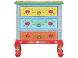 Hand Painted Bedside Cabinet 40x30x60 cm Solid Mango Wood 321667