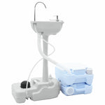Camping Toilet 2 pcs Blue and White 50.5 x 33 x 103 cm 42001434