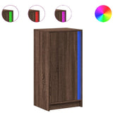 Sideboard with LED Brown Oak 42.5x34x85 cm Engineered Wood 852144