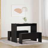 Dining Set 2 pcs Black oak Engineered Wood 875221