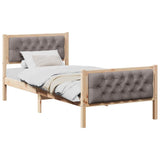 Bed Frame with Headboard Taupe 90 x 200 cm Solid Pine Wood 878427