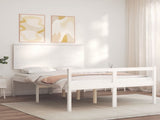 Senior Bed without Mattress White Small Double Solid Wood 3195452